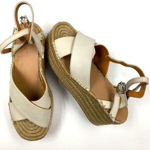 Rag & Bone Platform Espadrilles Sandals EU 38 Cream Tan Leather Spring Vacation